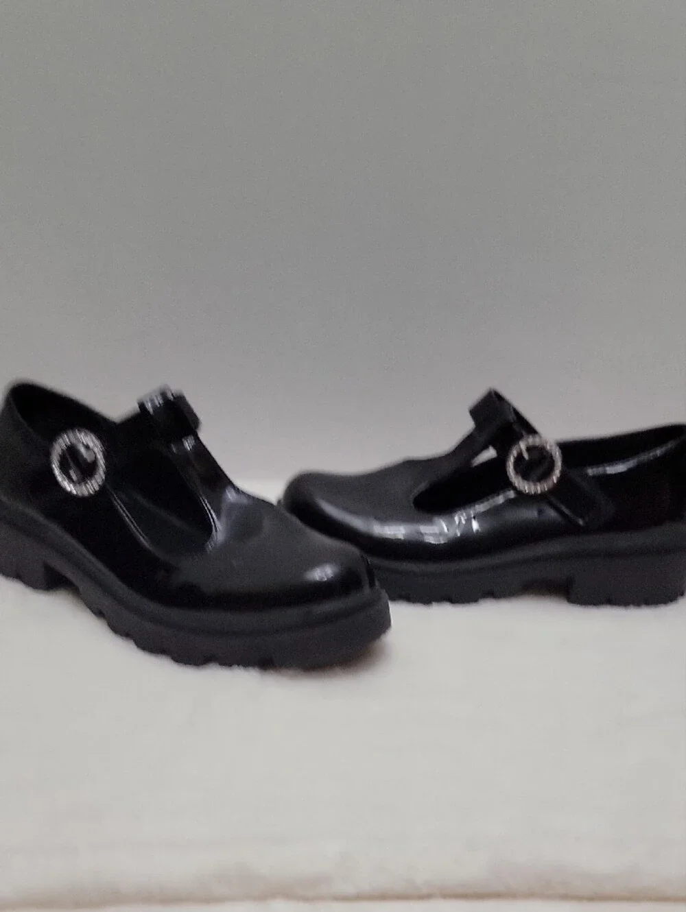Steve Madden Kids Black Patent T-Strap Dress Shoes